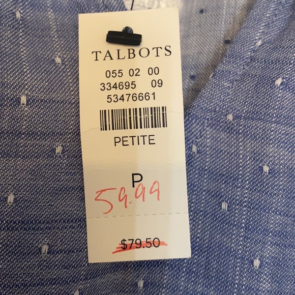 Super cute Talbots Chambray Top *NWT* - Picture 3 of 3